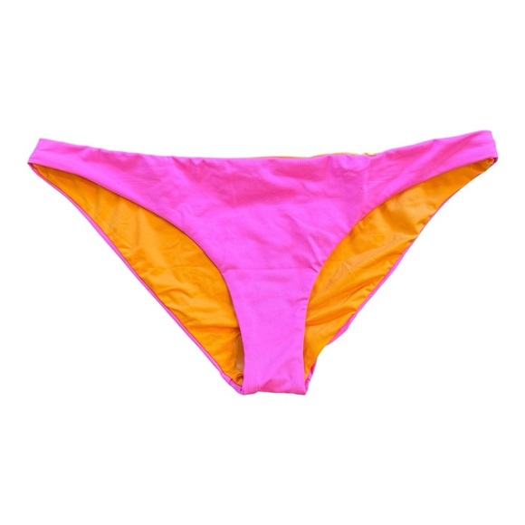 Hurley Solid Reversible Scoop Bikini Bottom in pink/tangerine NWT - Picture 1 of 7